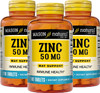 Mason Natural Zinc 50 mg - Improved Immune System Function, Supports Antioxidant Health, Aids Absorption of B Vitamins, 100 Tablets (Pack of 3)