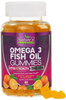 Omega 3 Fish Oil Gummies Tasty Natural Orange Flavor Extra Strength DHA & EPA, with Heart-Healthy Omega 3s, Brain Support and Joints Support, Delicious Gummy Vitamin for Men & Women - 60 Gummies