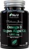 Vegan Omega 3 Rich Algae Oil Capsules with Vitamin E - 1300mg Algae Oil - Vegan DHA from Marine Algae Oil - 90 Omega 3 Softgel Capsules - Vegan and Vegetarian Omega 3