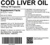 Cod Liver Oil 1000mg 180 Capsules, Softgels - Pure, High Strength UK Made. Pharmaceutical Grade