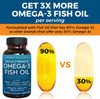 Viva Naturals Triple-Strength Omega 3 Fish Oil with EPA and DHA Supplements 2,200mg, 180 Softgels