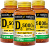 Mason Natural Vitamin D3 125 Mcg (5000 Iu) - Supports Overall Health, Strengthens Bones And Muscles, From Fish Liver Oil, 50 Softgels (Pack Of 3)
