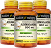 Mason Natural Ashwagandha Powder 500 mg - Healthy Stress Response and Mood Support, Herbal Supplement, 60 Capsules (Pack of 3)