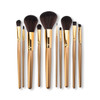 Bellapierre Cosmetics Professional Brush Set | Cruelty-Free Synthetic Fibers | Faux Leather Gold Brush Case – 10 Piece Set