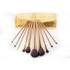 Bellapierre Cosmetics Professional Brush Set | Cruelty-Free Synthetic Fibers | Faux Leather Gold Brush Case – 10 Piece Set