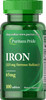 Puritans Pride Iron Ferrous Sulfate 65 Mg Tablets, 100 Count