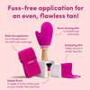 Coco & Eve Self Tanning Applicators for Flawless Streak Free Tan. Exfoliating Mitt, Soft Velvet Tanning Mitt, Vegan Kabuki Brush and Back Tan Applicator for Natural Sunless Self Tan Foam Mousse.