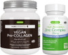 Vegan Collagen Protein Powder + Zinc Complex Vegan Bundle for Skin, Hair, Nails, Complete Collagen Boosting Formula + 25mg Chelated Zinc, by Igennus