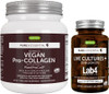 Vegan Collagen Protein Powder + Live Cultures+ Lab4 Probiotics Vegan Bundle, Complete Collagen Boosting Formula + 25 Billion CFU Probiotic with Non-Bloating Prebiotic, by Igennus