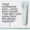 Davids Fluoride Free Toothpaste Teeth Whitening Antiplaque SLS (Sulfate) Free, Promotes Enamel Health Mouth & Gum Detox EWG Verified Peppermint 5.25oz