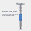 2 Colors Choiceable Man Shaving Beard Tool - Classic Double Edge and Base Safety Shave(Only 1 Pcs Tool-Blue)