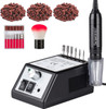 30000rpm Professional Acrylic Nail E-file Drill Machine Kit, High Speed, Low Noise, Low Vibration, Low Heat, Electric Nail File Manicure Pedicure Kit for Nails, Black