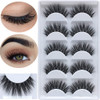 3D False Eyelashes, Faux Mink Fake Eyelashes Handmade Thick Nature Fluffy Long Eyelashes Reusable 5 Pairs