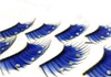 5 Pairs Blue Fluffy False Eyelashes with Rhinestone 3D Shiny Long and Thick Exaggerated False Eyelashes Extension Handmade Grafting Dramatic Fake Eyelashes Makeup Eye Lashes for Women and Girls