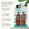 Argan Magic Shine Boosting Shampoo & Moisturizing Conditioner Duo - Gently Cleanses, Boosts Shine, Controls Frizz, Restores Moisture, Detangles | Made in USA, Paraben Free, Cruelty Free (32 oz)