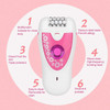 Body Depilator Women's Electric Shaver Painless portable female hair removal machine, epilator for women for long-lasting hair removal, with razor and trimmer attachment Wet & Dry