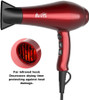 Ceramic Hair dryer with Concentrator 1875W, Professional Infrared Blow Dryer, Negative Ionic Lightweight Hairdryer Fast Drying, 3 Heat 2 Speed with Cool Shot Button
