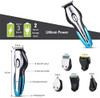 Electric Hair Clipper, New 6 in 1 Professional Hair Trimmer Cutters Full Set, Use for Family Personal Care (Black-Blue)