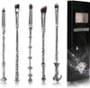 Fashion Base 5PCS/SET Metal Handle Makeup Brushes Set Cosmetics Brushes Blending Makeup Brushes,Eyeshadow Brushes (Black&Brown)