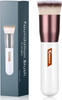Foundation Brush, Premium Flat Top Kabuki Makeup Brush for Liquid, Blending, Cream, Powder,Blush Buffing Stippling Face Makeup Tools White