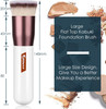Foundation Brush, Premium Flat Top Kabuki Makeup Brush for Liquid, Blending, Cream, Powder,Blush Buffing Stippling Face Makeup Tools White