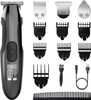 Hair Clipper Men Beard Trimmer Rechargeable Hair Trimmer Waterproof Grooming Kit for Head, Beard, Nose, Face, Body