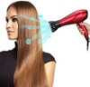 JINRI Sterilization Hair Dryer Professional Fast Dry Lightweight Blow Dryer Tourmaline Nagetive Ionic Strong Air Healthy Hair Tool with Nozzle, 3 temp 2 speed, 1875 W DC Motor,Fashion Red (Cola red)