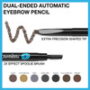 Jonteblu Waterproof Eyebrow Pencil Liner Long Lasting Ultra Fine Slim - Natural Makeup Microblading Eye Brow Definer Pencil - Eyebrow Filler with Spoolie Brush, Taupe