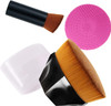 KEEPAA Foundation Makeup Brush, Flat Top and small Inclined Top High-Density Blush Powder Liquid Foundation Brush, for Blending Liquid, Cream or Flawless Powder Cosmetics, with Cleaning Tool