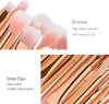 LHEI 10 Pcs Rose Gold Makeup Brush Set Professional Eye Makeup Brushes For Eyeshadow Concealer Eyeliner Brow Blending Brush Tool (Rose Gold, Promotion)