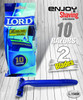 LORD Twin Blade Disposable Razors, Pack of 10