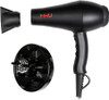 MHD Professional Salon Grade 1875w Low Noise Ionic Ceramic Ac Infrared Heat Hair Dryer Plus One Concentrator and One Diffuser Black Color