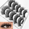 Mixed 3D Mink Hair False Eyelashes Full Strips Thick Cross Long Lashes Wispy Fluffy Eye Makeup Tools5 Pairs (Q1)