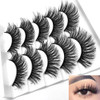 Mixed 3D Mink Hair False Eyelashes Full Strips Thick Cross Long Lashes Wispy Fluffy Eye Makeup Tools5 Pairs (Q1)