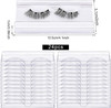 MWOOT 24 Piece Plastic Eyelash Trays Kit,Transparent Rectangle Lash Trays Holder,Empty False Eyelash Care Storage Case Box Container Holder For False Eyelash Care Makeup Tools