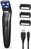 POVOS One-Blade Beard Trimmer, Bidirectional Electric Face&Body Hair Removal Shaver, Waterproof Stubble Detail Groomer Kit