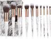 Pro Makeup Brush Set, 10pcs Complete Synthetic Kabuki Eye Shadow Concealer Make Up Brushes Beautiful Crystal Handle(marble)