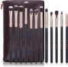 Professional Eyeshadow Brush Set  for Eye shadow, Eyebrow, Eyeliner, Blending  with Premium Wooden Handles & Travel Make up Bag - Vegan & Cruelty Free, Designed in The USA. (Eyeshadow Brush Set)