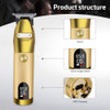 Rechargeable Hair Trimmer Portable Shaver Pro Gold Skeleton Stainless Steel All Metal Housing Outlining Cordless T-blade Hair Clipper Trimmer Shaving for Men Kids Baby Stylists Barber