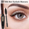 SIAMHOO 2PCS 4D Silk Fiber Lash Mascara Waterproof Extension Makeup Voluminous Eyelashes Mascara,Extra Long Lash Eyelashes,Thick, Long-Lasting,Smudge-Proof&No Clumping