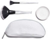 StackedSkincare | Fanned Face & Body Brush Set w/Serum Dish & Carrying Case | Fluffy, Super Wide Brushing Surface to Hygienically Apply Serums & Creams