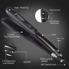 Steam Hair Straightener for Hair, Professional Salon Ceramic Tourmaline Steam Flat Iron, Vapor Heat Up Dual Voltage Hair Straightener, 2 in 1 Straightening Curling, LED Display with Adjustable Temp