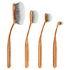 MODA Metallics Full Size Face Perfecting 4pc Oval Makeup Brush Set