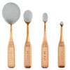 MODA Metallics Full Size Face Perfecting 4pc Oval Makeup Brush Set