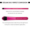 MODA Travel Size EZGlam Duo Perfect Complexion 2pc Makeup Brush Set Includes - Foundation and Concealer, Pink