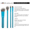 MODA Royal & Langnickel Full Size Metallic Defining Detailers 5pc Makeup Brush Set with Pouch, Includes - Angle Blender, Diffuser, Crease and Triad Eye Brushes, Metallic Blue