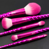 MODA Full Size Mythical Wild Blush Unicorn 5pc Makeup Brush Set, Includes - Blush, Complexion, Domed Shadow, Crease, and Angle Eyeliner Brushes (Pink)