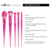 MODA Full Size Mythical Wild Blush Unicorn 5pc Makeup Brush Set, Includes - Blush, Complexion, Domed Shadow, Crease, and Angle Eyeliner Brushes (Pink)