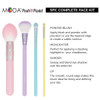 MODA Full Size Posh Pastel 5pc Complete Face Makeup Brush Kit with Pouch Includes, Pointed Blush, Highlighter, Shader, and Lip Brushes