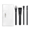 MODA Pro Sculpt & Glow 5pc Makeup Brush Set with Pouch, Includes, Radiance, Sculpt, Glow and Precision Angle Brushes, Black